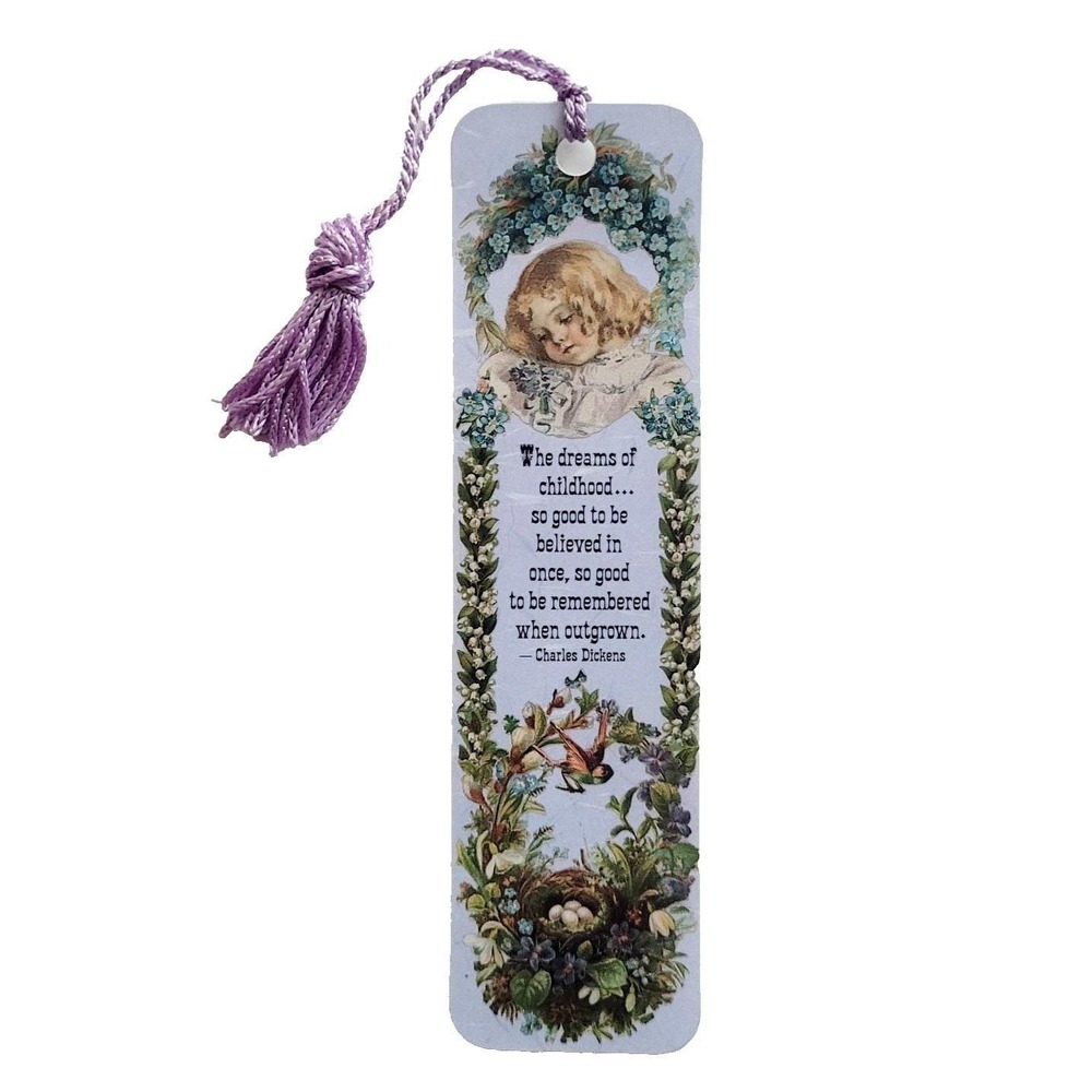 Vintage 90s Dreams Bookmark Victorian Bird Cathey Dickens USA TLC Antioch H-1534